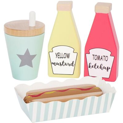 Jabadabado Hot Dog Posiłek - Kompletny zestaw hot dog z drewna dla dzieci Jabadabado Hot Dog Posiłek - Kompletny zestaw hot dog z drewna dla dzieci