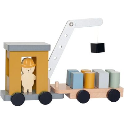 Jabadabado Träbyggkran med magnetiska block Jabadabado Träbyggkran med magnetiska block