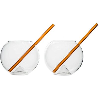 Byon Vaso Ámbar con Pajilla Magaluf 2-Pack - Vaso con Pajilla Byon Vaso Ámbar con Pajilla Magaluf 2-Pack - Vaso con Pajilla