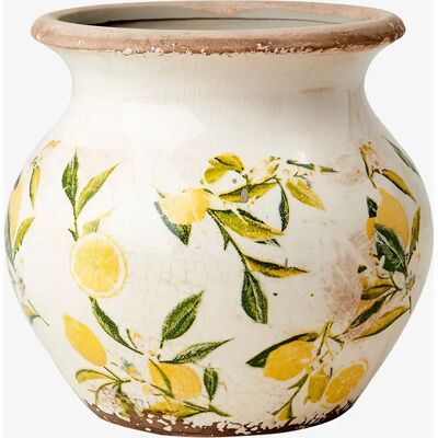 Affari of Sweden Lemona S - Hvid Vase - Keramik med citronmønster Affari of Sweden Lemona S - Hvid Vase - Keramik med citronmønster