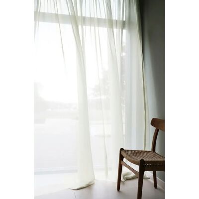 Mimou - Genanvendt gardin med dobbelt kant - Grøn - 250cm Mimou - Genanvendt gardin med dobbelt kant - Grøn - 250cm