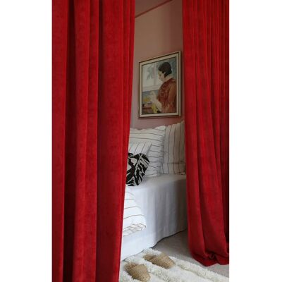 Mimou Velour Gardin - Rød - 250cm Højde - Unisex Mimou Velour Gardin - Rød - 250cm Højde - Unisex