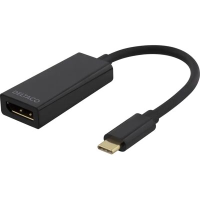 Deltaco USBC-DP USB-graphiikka-adapteri - 4K - Musta Deltaco USBC-DP USB-graphiikka-adapteri - 4K - Musta