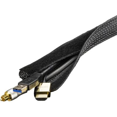 Deltaco LDR19 Organizzatore di cavi - Nero - 3M Deltaco LDR19 Organizzatore di cavi - Nero - 3M