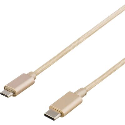 Deltaco USBC-1250 USB-kaapeli - Micro-USB B - 1m - Kulta - USB 2.0 Deltaco USBC-1250 USB-kaapeli - Micro-USB B - 1m - Kulta - USB 2.0