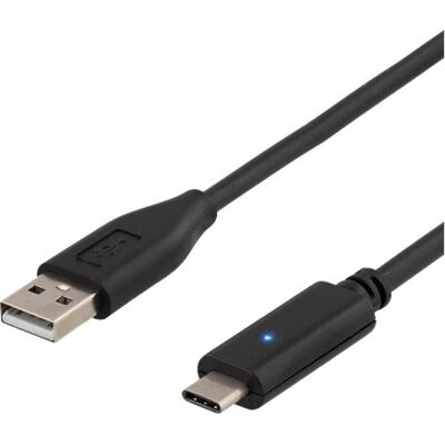 Deltaco USB-C to USB-A Kaapeli - 1m - Musta - USB 2.0 Deltaco USB-C to USB-A Kaapeli - 1m - Musta - USB 2.0