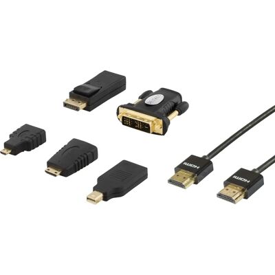 Deltaco HDMI-251 Video Kaapeli Adapteri Setti - 4K 2m Musta Deltaco HDMI-251 Video Kaapeli Adapteri Setti - 4K 2m Musta