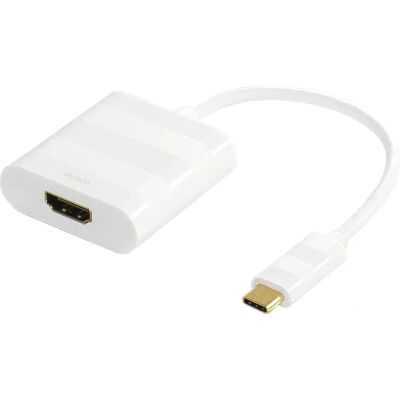 Deltaco USB-C till HDMI Adapter - 4K Vit Deltaco USB-C till HDMI Adapter - 4K Vit