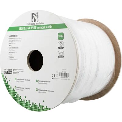 Deltaco TP-56C Valkoinen 100m Verkkojohto Cat6a U/UTP Deltaco TP-56C Valkoinen 100m Verkkojohto Cat6a U/UTP