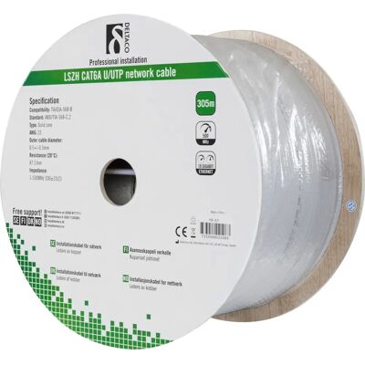 Deltaco Malli TP-57 305m Harmaa Cat6a U/UTP Verkkokuitu Deltaco Malli TP-57 305m Harmaa Cat6a U/UTP Verkkokuitu