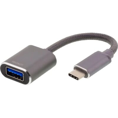 Deltaco USB-C 3.1 Gen 1 to USB-A OTG Adapter - 11cm Deltaco USB-C 3.1 Gen 1 to USB-A OTG Adapter - 11cm