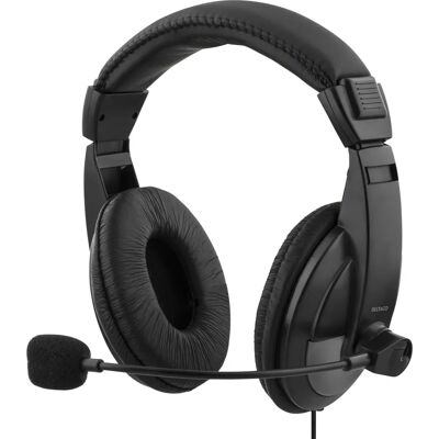 DELTACO USB Stereo Hodesett - SVART DELTACO USB Stereo Hodesett - SVART