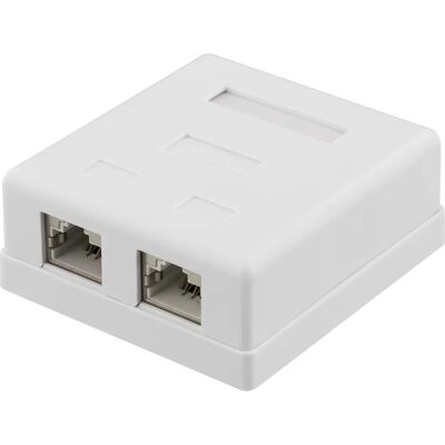 Deltaco VR-221 Avattava moduuli - Suojattu, Seinäkiinnitys, 2x RJ45, Cat6a Deltaco VR-221 Avattava moduuli - Suojattu, Seinäkiinnitys, 2x RJ45, Cat6a