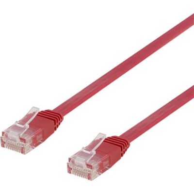 Deltaco TP-611R-FL Verkkokaapeli - Punainen - 1,5m - Cat6 U/UTP Deltaco TP-611R-FL Verkkokaapeli - Punainen - 1,5m - Cat6 U/UTP