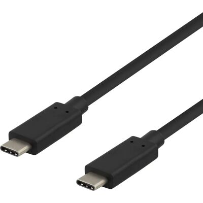 Câble USB-C à USB-C Deltaco - 10Gbps 60W - Noir Câble USB-C à USB-C Deltaco - 10Gbps 60W - Noir