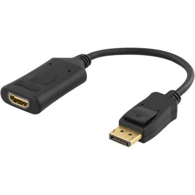 Deltaco DP-HDMI32 videokabelsadapteri - 10cm - Musta Deltaco DP-HDMI32 videokabelsadapteri - 10cm - Musta