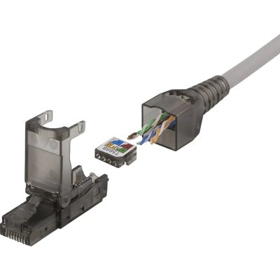 Deltaco MD-105 RJ-45 Verkkoliitin - Cat6a, Ilman suojakäärettä, Harmaa Deltaco MD-105 RJ-45 Verkkoliitin - Cat6a, Ilman suojakäärettä, Harmaa