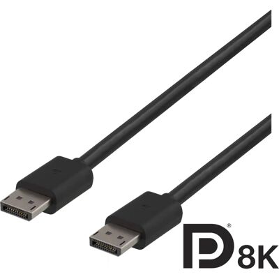 Deltaco Dp8k-1020 Displayport Kabel - 8K 2m Svart Deltaco Dp8k-1020 Displayport Kabel - 8K 2m Svart