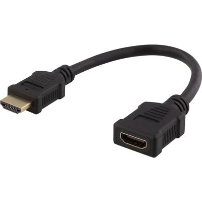 Deltaco HDMI-21F - 0,2 m HDMI-kaapeliadapteri - Musta Deltaco HDMI-21F - 0,2 m HDMI-kaapeliadapteri - Musta