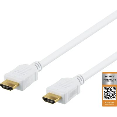 Deltaco HDMI-1010AD - HDMI-kaapeli Ethernetillä - 1m - Valkoinen - 4K-tuki Deltaco HDMI-1010AD - HDMI-kaapeli Ethernetillä - 1m - Valkoinen - 4K-tuki