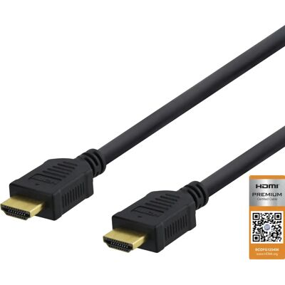 Deltaco HDMI-1020D Korkeanopeus HDMI-kaapeli - 2m - Musta - 4K Tuki Deltaco HDMI-1020D Korkeanopeus HDMI-kaapeli - 2m - Musta - 4K Tuki