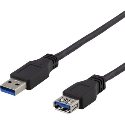 Deltaco USB 3.1 Gen 1 Laajennuskotelo - 2m - Musta Deltaco USB 3.1 Gen 1 Laajennuskotelo - 2m - Musta