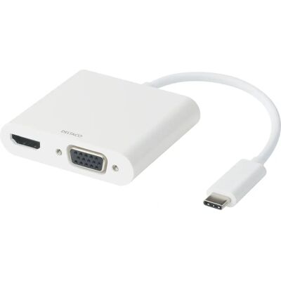 Deltaco USBC-HDMI16 Valkoinen telakointiasema - Docking station Deltaco USBC-HDMI16 Valkoinen telakointiasema - Docking station