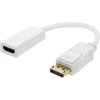 Deltaco DisplayPort to HDMI - 0,2 m Valkoinen Deltaco DisplayPort to HDMI - 0,2 m Valkoinen