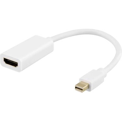 Deltaco Deltaco Mini DisplayPort to HDMI Sovitin - 0,2m Valkoinen Deltaco Deltaco Mini DisplayPort to HDMI Sovitin - 0,2m Valkoinen