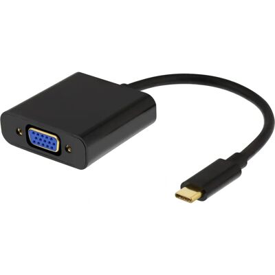 Deltaco USBC-VGA6 USB grafiikka-adapteri - 1080P - Musta Deltaco USBC-VGA6 USB grafiikka-adapteri - 1080P - Musta