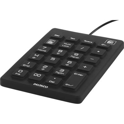 Clavier numérique Deltaco TB-510 - IP68, USB, Noir Clavier numérique Deltaco TB-510 - IP68, USB, Noir