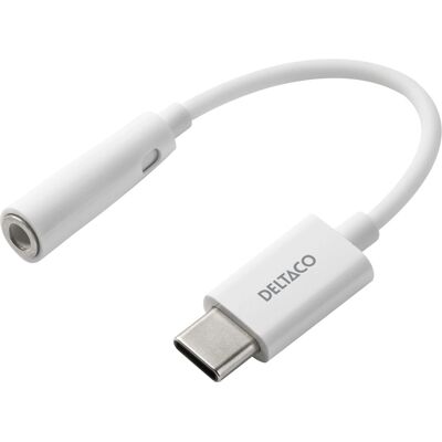 Deltaco USBC-1145 Valkoinen Aktiivinen USB-C 3,5mm Adapteri - Puhelinvarusteet Deltaco USBC-1145 Valkoinen Aktiivinen USB-C 3,5mm Adapteri - Puhelinvarusteet