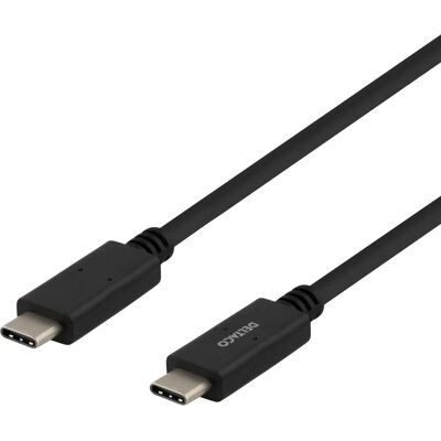 Deltaco USB-C to USB-C - 1m - Musta - USB 3.2 Gen 1 Deltaco USB-C to USB-C - 1m - Musta - USB 3.2 Gen 1
