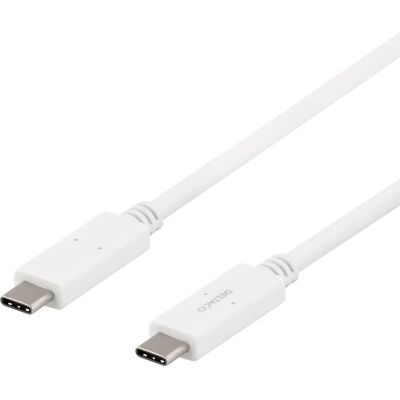 Deltaco USB-C 1m - USB 3.2 Gen 1 - Valkoinen - USB Kaapeli Deltaco USB-C 1m - USB 3.2 Gen 1 - Valkoinen - USB Kaapeli