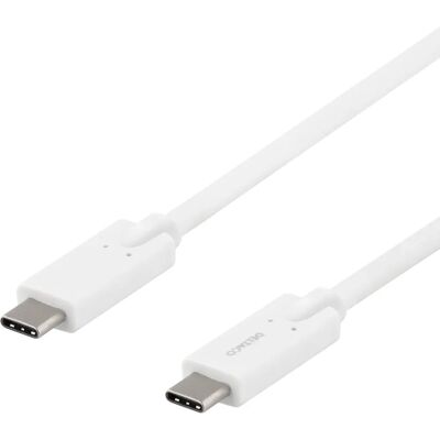 Deltaco USB-C 2m Vit USB 3.2 Gen 1 Kabel Deltaco USB-C 2m Vit USB 3.2 Gen 1 Kabel