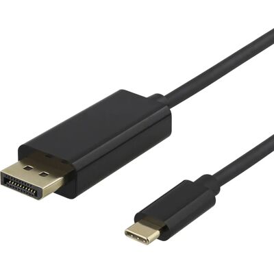 Deltaco USB-C till DisplayPort-kabel - 1m - Stödjer 4K - Svart Deltaco USB-C till DisplayPort-kabel - 1m - Stödjer 4K - Svart