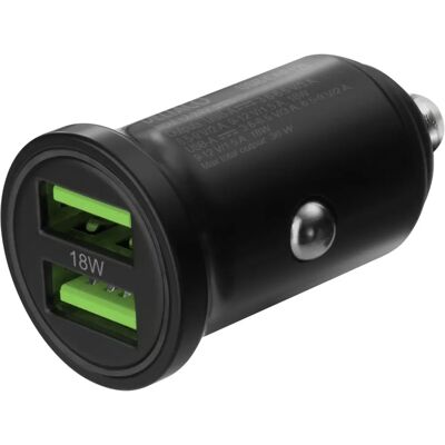 Deltaco USB Auto-Ladegerät - 36W - Schnelles Laden - Schwarz Deltaco USB Auto-Ladegerät - 36W - Schnelles Laden - Schwarz