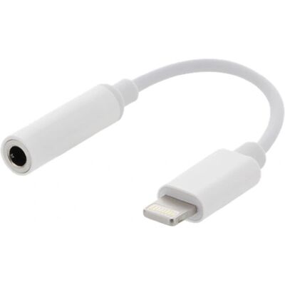 Deltaco iPhone Lightning to AUX Adapter - White Deltaco iPhone Lightning to AUX Adapter - White