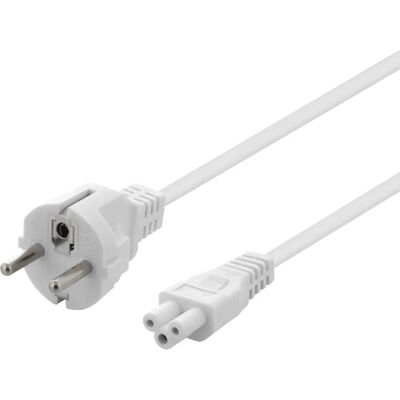Deltaco DEL-109C-50V Valkoinen Virtajohto - CEE7/7 & IEC C5 Deltaco DEL-109C-50V Valkoinen Virtajohto - CEE7/7 & IEC C5