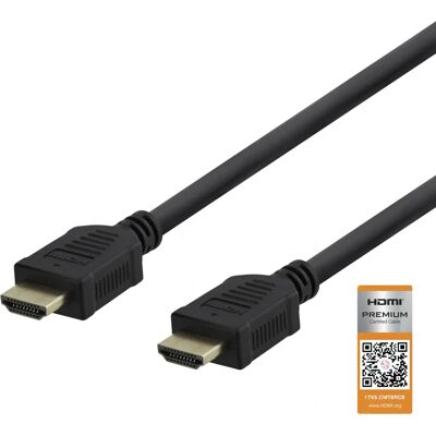 Deltaco HDMI-kaapeli - 3m, Musta, Korkeanopeus, 4K UHD Deltaco HDMI-kaapeli - 3m, Musta, Korkeanopeus, 4K UHD