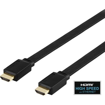 Deltaco R00100002 - 1m HDMI Korkean Nopeuden Ethernet Litteä Kaapeli Deltaco R00100002 - 1m HDMI Korkean Nopeuden Ethernet Litteä Kaapeli