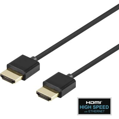 Deltaco 100017 HDMI-kaapeli 1m - Tyyppi A - Musta Deltaco 100017 HDMI-kaapeli 1m - Tyyppi A - Musta
