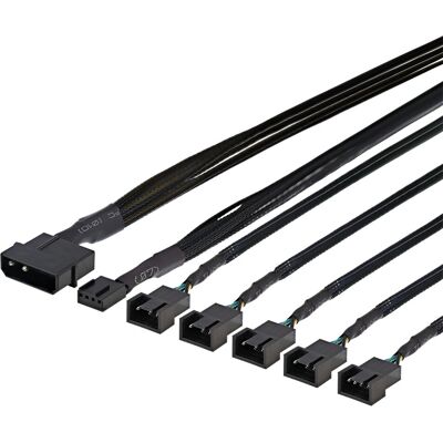 Deltaco SSI-68 Schwarzer 4-Pin Kabelsplitter Deltaco SSI-68 Schwarzer 4-Pin Kabelsplitter