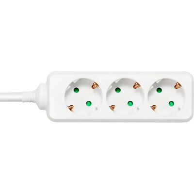 Deltaco Télécabine électrique avec mise à la terre - 5m Blanc Extension - Publicité Deltaco Télécabine électrique avec mise à la terre - 5m Blanc Extension - Publicité
