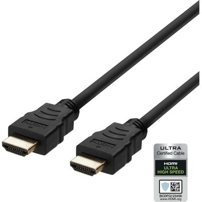 Deltaco HDMI-kaapeli - 5m Ultra High Speed 8K/4K - Musta Deltaco HDMI-kaapeli - 5m Ultra High Speed 8K/4K - Musta