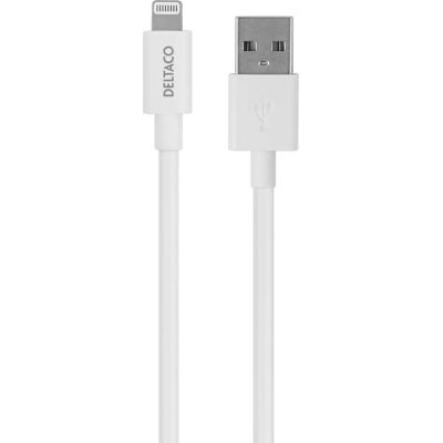 Deltaco Lightning-kabel - 3m MFi-certifierad Vit Deltaco Lightning-kabel - 3m MFi-certifierad Vit