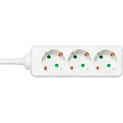 Deltaco GT-0303 Verlängerung - 3 Steckdosen - 1,5 m - Weiß Deltaco GT-0303 Verlängerung - 3 Steckdosen - 1,5 m - Weiß