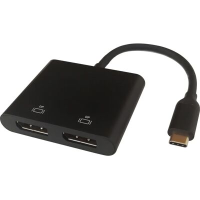 Deltaco USB-C MST HUB - 2x 4K/60Hz, 0,1m, Schwarz - Video Adapter Deltaco USB-C MST HUB - 2x 4K/60Hz, 0,1m, Schwarz - Video Adapter