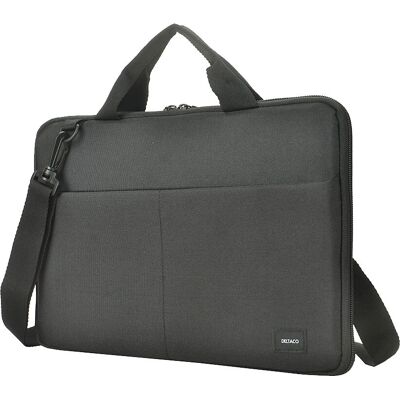 Housse pour ordinateur portable Deltaco - 11,6-12 pouces, Poignées, Sangle, Noir - Publicité Housse pour ordinateur portable Deltaco - 11,6-12 pouces, Poignées, Sangle, Noir - Publicité