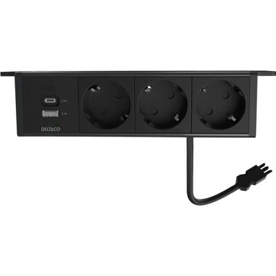 Deltaco GT-1103 Steckdose - USB A USB C - Schwarz Deltaco GT-1103 Steckdose - USB A USB C - Schwarz